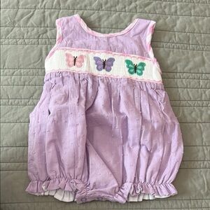 Purple  Butterfly Baby Romper